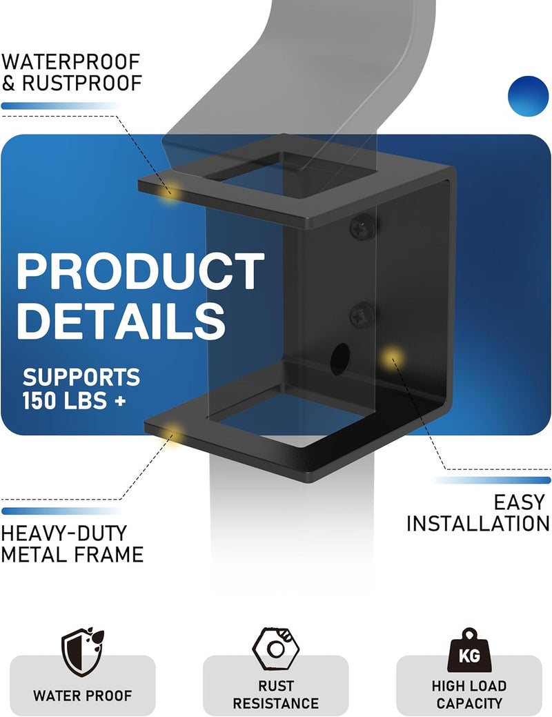 Topick Trailer Hitch Storage Bracket, 2-inch Trailer Hitch Holder, Truck Bed Hitch Storage, Secure & Convenient Holder for 2" Ball Mount Hitches/ Shank, Trailer Hitch Accessories, Truck Box Mounted - Image 3